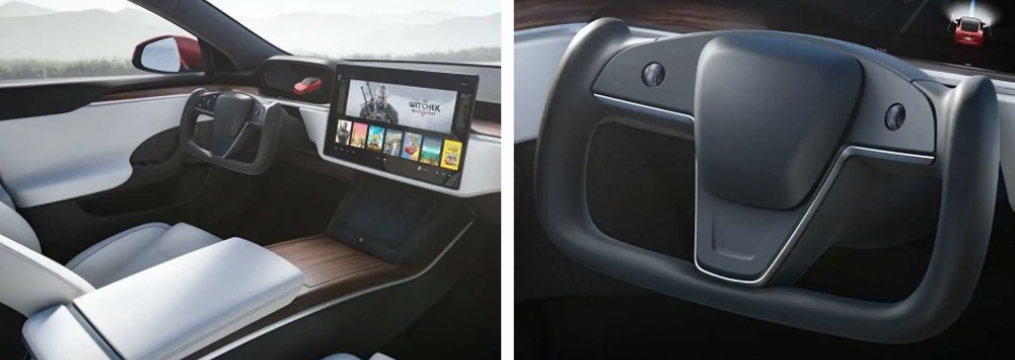 Tesla entrega los primeros Model S Plaid con un volante revolucionario: el volante yugo detalles